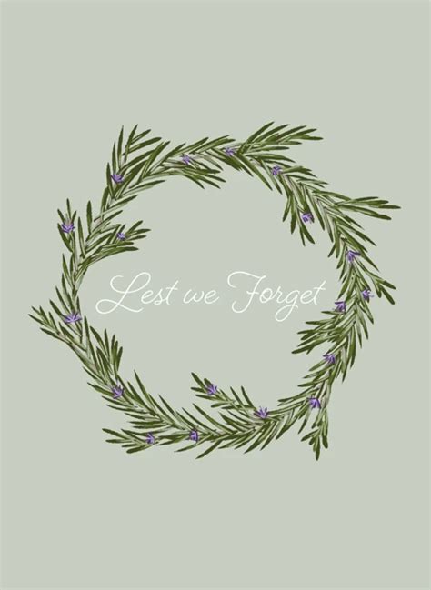 Lest We Forget Anzac Day Card by Juniper and Rose Studio | Cardly