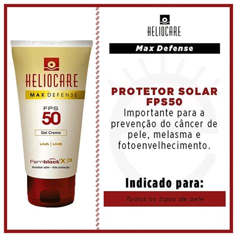 Protetor Solar Melora Heliocare Max Defense Gel Creme FPS 50 Beleza