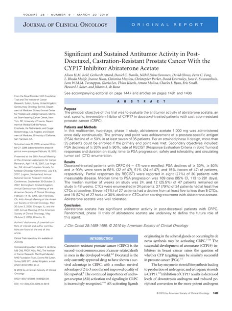 PDF Significant And Sustained Antitumor Activity In Post Docetaxel