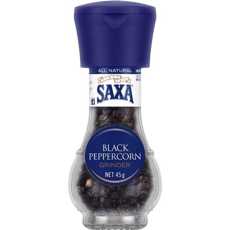 Calories in Saxa Pepper Grinder Black Peppercorn calcount