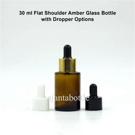 30 Ml Flat Shoulder Amber Glass Bottle At Rs 10 4 Piece Amber Colour