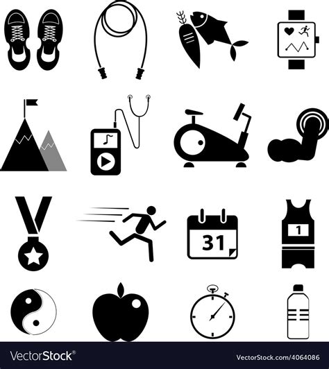 Health And Fitness Icons Royalty Free Vector Image