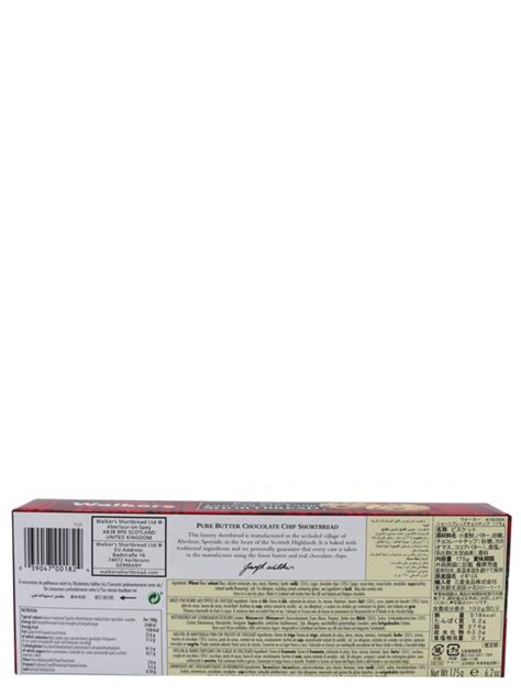 Walkers Pure Butter Chocolate Chip Shortbread 175g