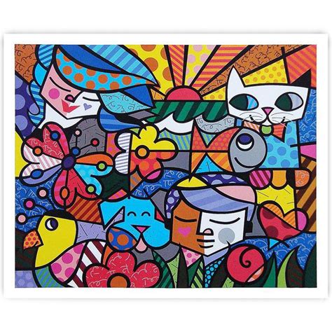 Gravura Romero Britto Garden X Cm Decore Pronto