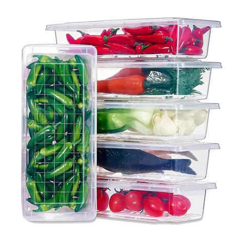 Panca Fridge Storage Boxes Pack Of 6 Fridge Organizer With Removable