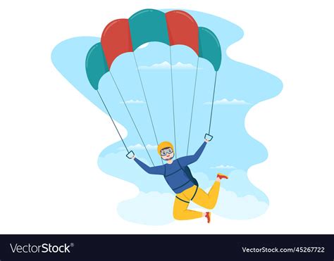 Skydiving with skydivers use parachute and sky Vector Image