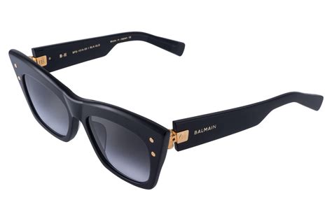 Balmain Okulary Przeciwsłoneczne Bps 101a Black And Gold Tone Acetate B Ii Sunglasses