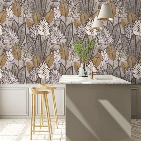 Sabal Wallpaper Taupe By Casamance