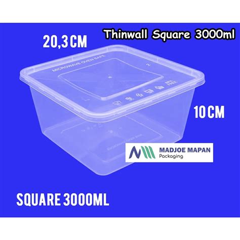 Jual Thinwall Square Ml Victory Kotak Makan Plastik Tepak