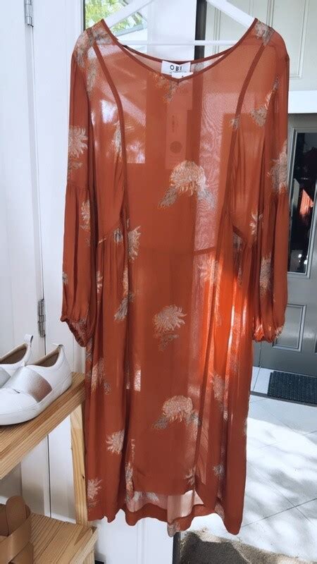 Obi Orange Sheer Dress Brand New 18