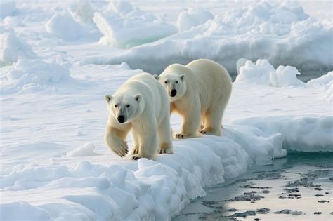 Osos Polares Blancos Del Rtico En Paisajes Helados Osos Polar Blancos