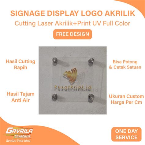 Jual Custom Signage Akrilik Logo Perusahaan Plang Toko Murah