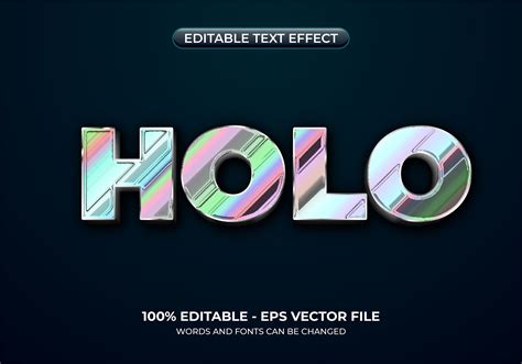 Editable Holographic Metal Text Effect Graphic By Alfaruki Design