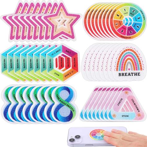 48pcs Anxiety Sensory Stickers 6 Styles Fidget Textured Strips