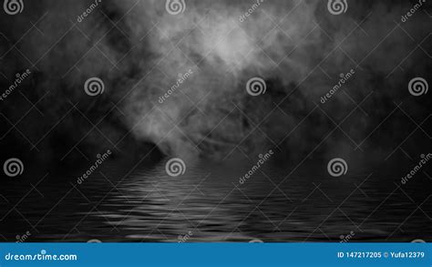 Humo Con La Reflexi N En Agua La Textura De La Niebla Del Misterio