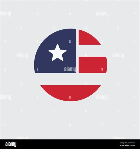 The round American flag with one star. national star flag. Stock vector illustration isolated on ...