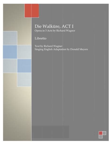 Die Walküre Libretto | Mason Meyers Music