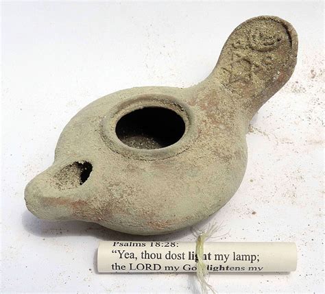 Antique Ancient Biblical Oil lamp Jerusalem Holy Land pottery Clay W Menorah | eBay