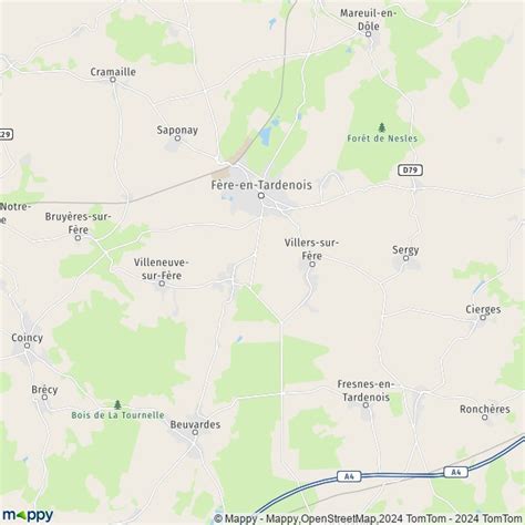 Plan Fère en Tardenois carte de Fère en Tardenois 02130 et infos
