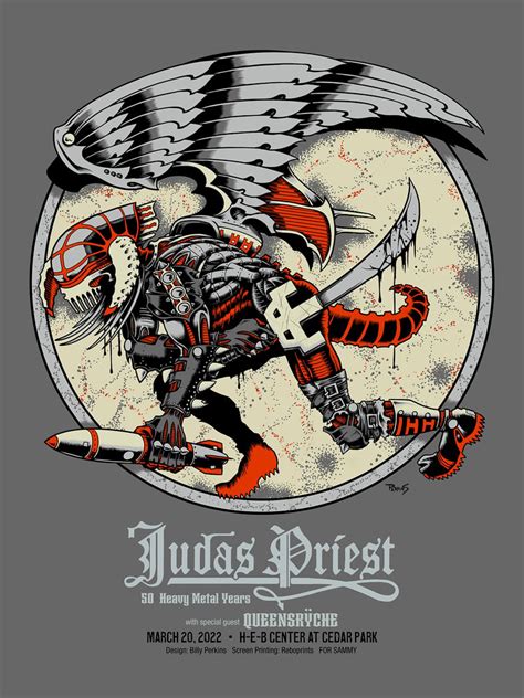 Judas Priest 50 Heavy Metal Years Show Poster Billy Perkins