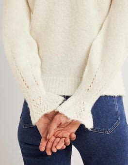 Fluffy Frill Jumper Ivory Boden Uk