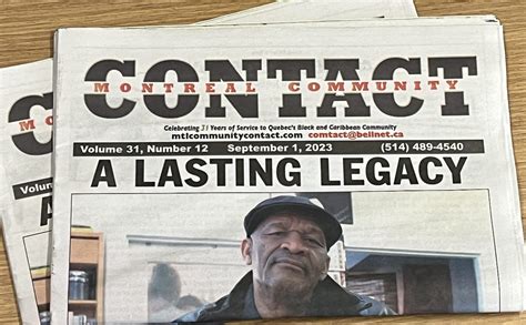 Montreal Community Contact Newspaper Returns With Founders Son