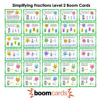 Simplifying Fractions Level Boom Cards Self Grading With Audio Support