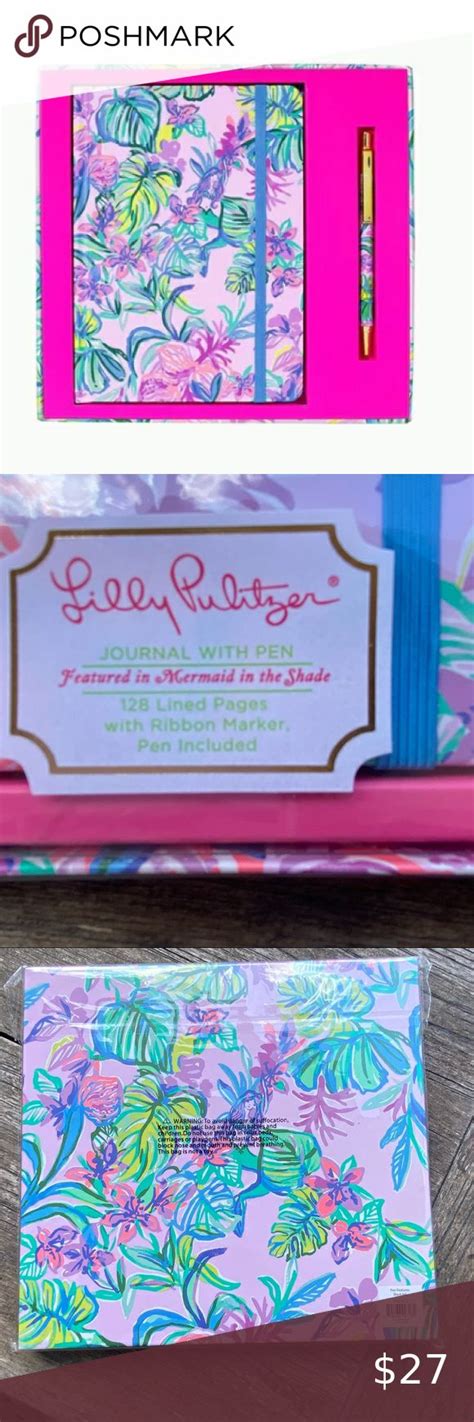 Ntw Lilly Pulitzer Journaling Notebook And Pen Set In Mermaid In The