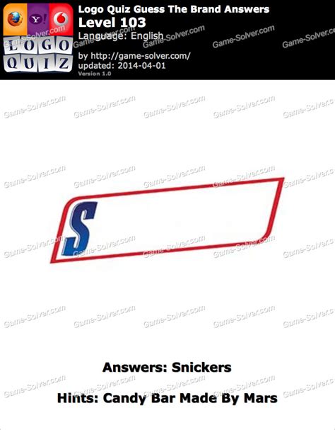 Logo Quiz Candy Bar Made By Mars • Game Solver