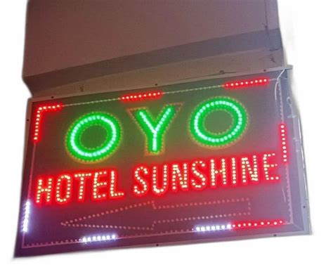 Acrylic Rectangle Black Neon LED Sign Board For Promotion At Rs 850 Sq