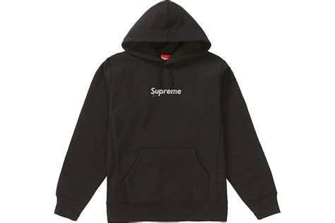 Supreme Swarovski Box Logo Hooded Sweatshirt Black Men S Ss19 Us