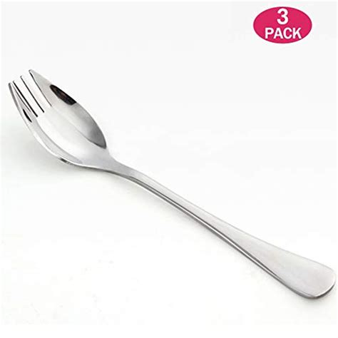 Spork 3 Pack Long Handle And Heavy Duty 18 10 Stainless Steel Sporks