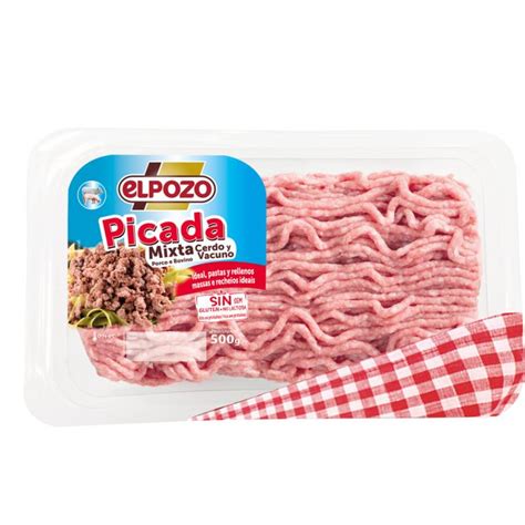 BURGER MEAT PICADA MIXTA VACUNO Y CERDO 500G EL POZO LaDespensa