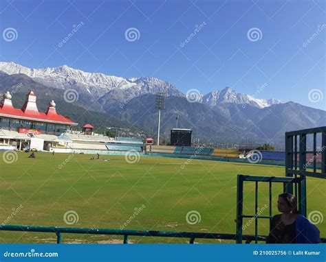 HPCA Cricket Stadium Dharamshala Editorial Photo - Image of mountain ...