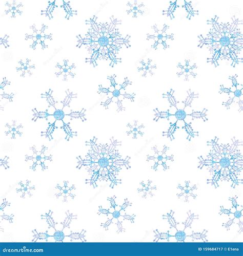 Seamless Winter Pattern With Snowflakes On A White Background Stock