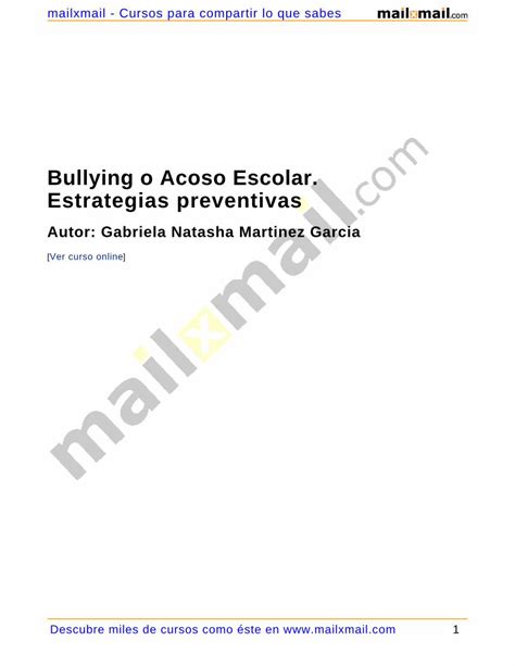 Pdf Bullying O Acoso Escolar Estrategias Preventivas La Prevenci N