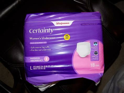 Walgreens Certainty Women S Underwear Maximum Absorbency Size L 18ct For Sale Online Ebay