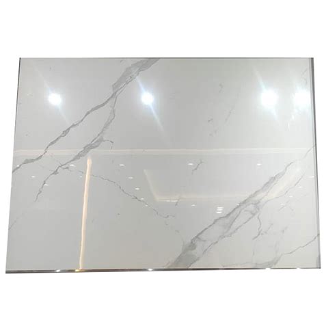 Glossy White Rectangular Ceramic Floor Tile Living Room 36 X 64cm L