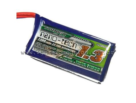 Bateria Turnigy Nano Tech 1300 Mah 3S 11 1v 25 50C WGS Aeromodelos