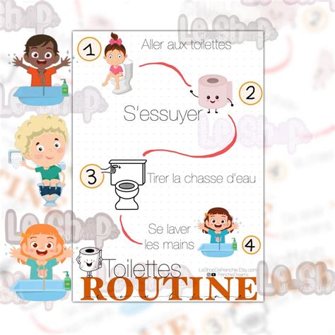 Tableau De Routine Au Toilettes Pour Enfants Imprimable Etsy France