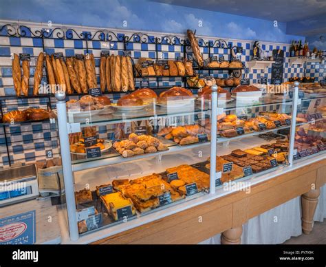 Boulangerie French Patisserie interior display with variety of fine ...