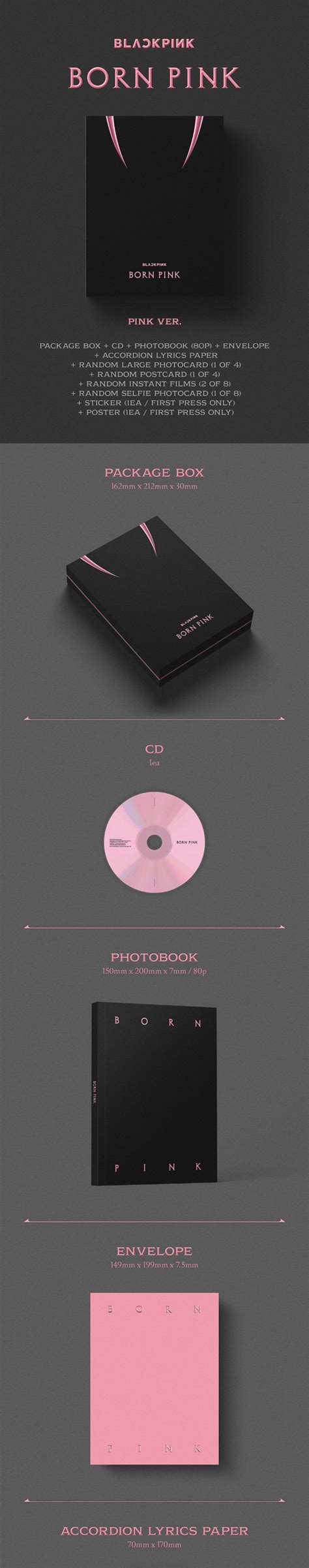 [BOX] BLACKPINK 2nd Album - BORN PINK (PINK ver.) CD + Poster