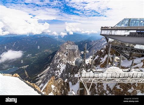 View Of The Zugspitz Platform And The Eibsee Hi Res Stock Photography