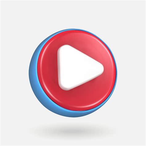 Premium Vector 3d Simple Play Video Or Audio Isolated Vector 3d Icon Play On Red Button