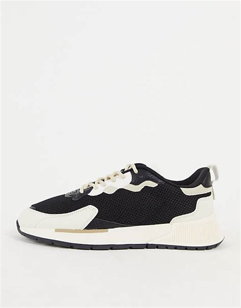 Bershka Runner Trainer In Black And White Asos