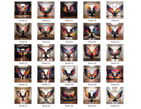 21x Black Angel Wings Angel Wings Digital Backgrounds Studio - Etsy