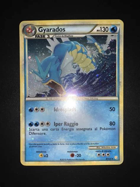 CARTA POKÉMON GYARADOS Holo 4 123 Ita Italiano Heart Gold Soul Silver