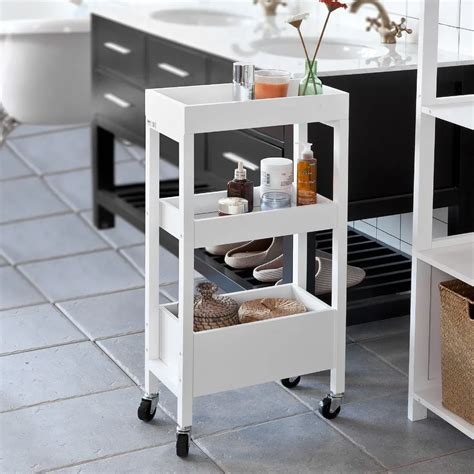 SoBuy FKW49 W Wooden 3 Tiers Serving Trolley on wheels Home Kitchen ...