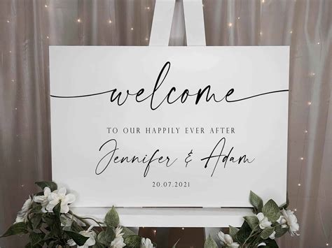 Personalised Large Wedding Sign Welcome Swash Happily Ever After