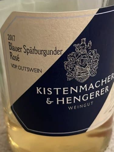 Kistenmacher Hengerer Blauer Sp Tburgunder Ros Vivino Us